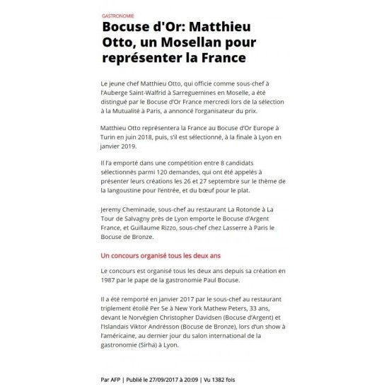 Le Dauphiné : Matthieu Otto, un Mosellan pour représenter la France