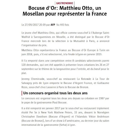 L'echo républicain : Mathieu Otto, un Mosellan pour représenter la France